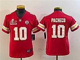 Youth Kansas City Chiefs #10 Isiah Pacheco Red 2025 Super Bowl LIX Patch Vapor Untouchable Limited Stitched Jersey,baseball caps,new era cap wholesale,wholesale hats